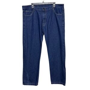 Urbciety Mens Dark Wash Casual Straight Leg Jeans 40x30 Workwear Utility Prep